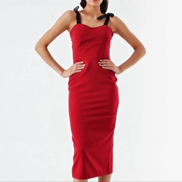 Lola red lovely midi dress - Picture 8 of 9